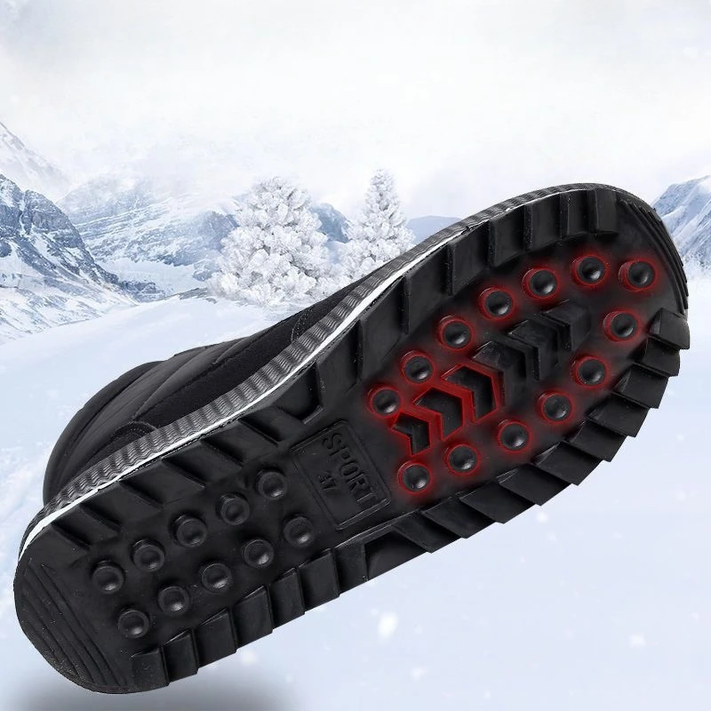 Men Snow Boots Winter Extra Thick Warm Fur Lined Anti Slip Comfortable Waterproof Outdoor Plush Boots
