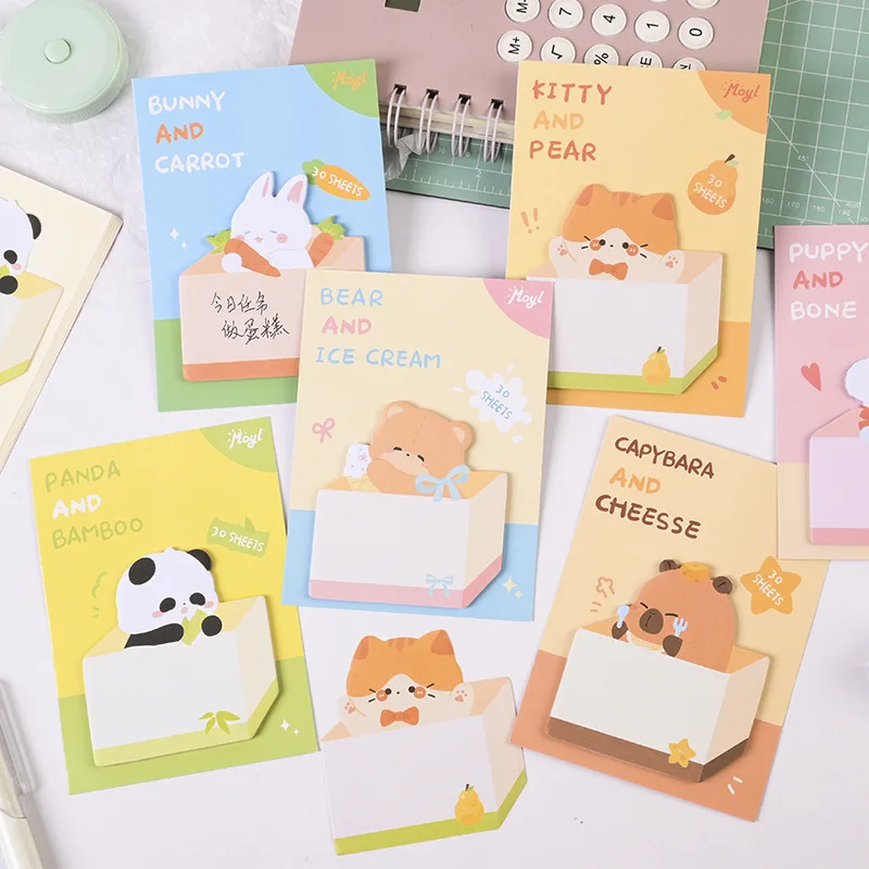 لوحة مذكرة كرتونية لطيفة للطلاب مجلة جمالية عالية تدوين الرسائل بمناسبة ملاحظات لاصقة قابلة لإعادة الاستخدام #2