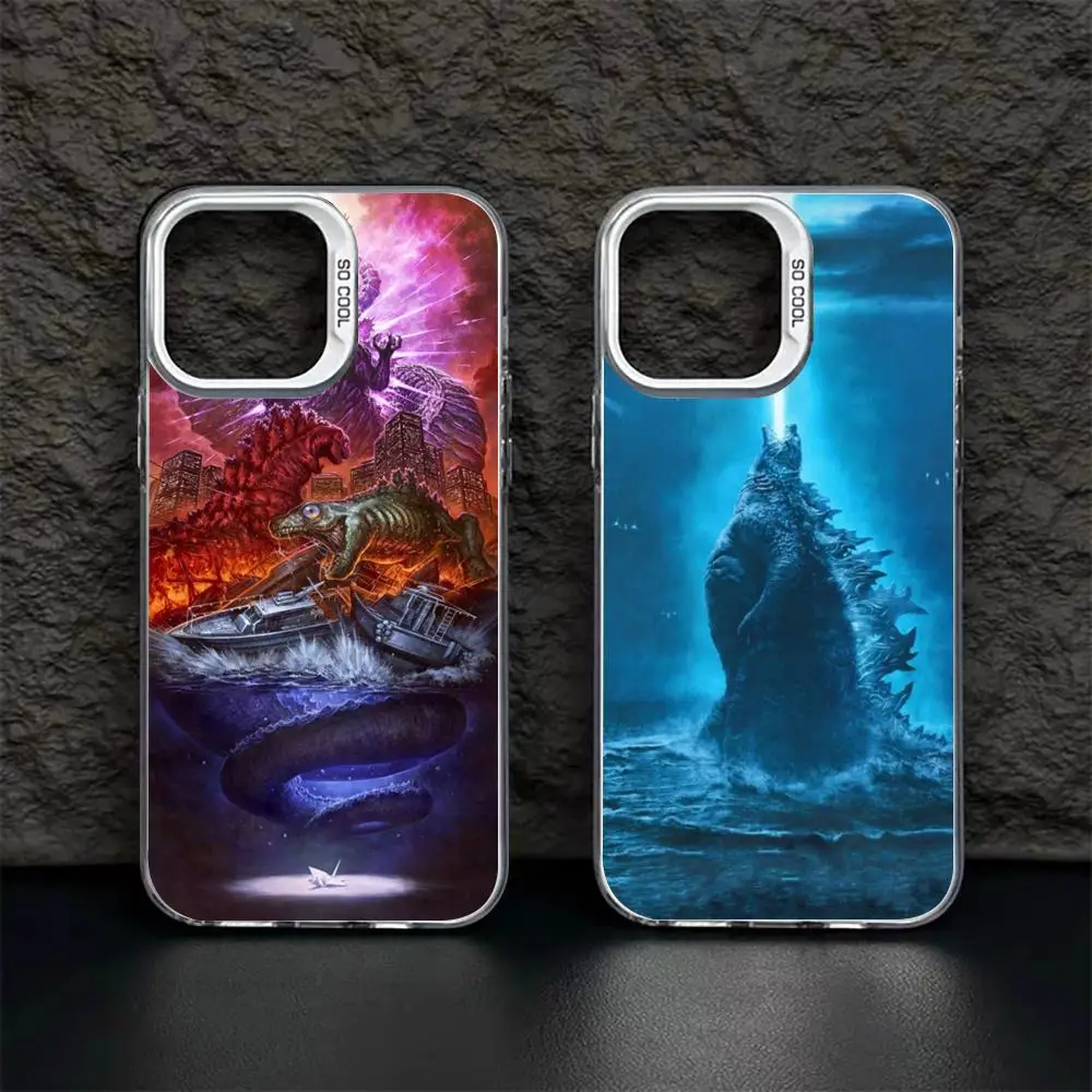 Hot G-Godzillaes Monsters Phone Case White IMD Colorful Phone CaseSilver Suitable for iPhone 16 15 14 13 12 11 XS Pro Max