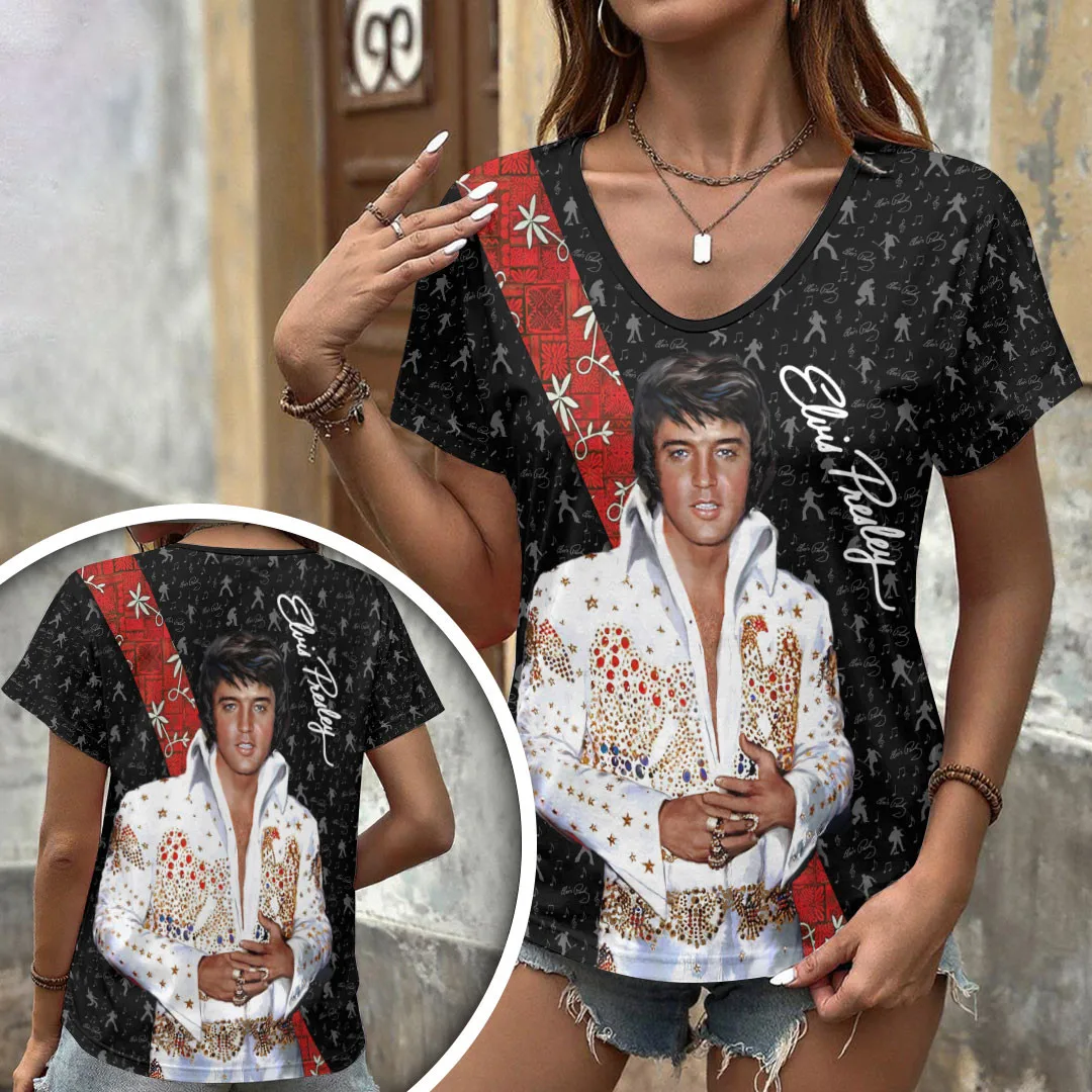 2026-27 New Elvis Presley Women's Jersey 3D Printed Y2K Casual Quick Drying T-shirt, Suitable for Daily Wear and Training Wear