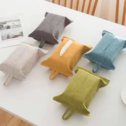 Solid Color Napkin Tissue Box Creative Tissue Box Portable Hanging Paper Tower Holder Organizer Soft Paper Napkin Case Supplies
