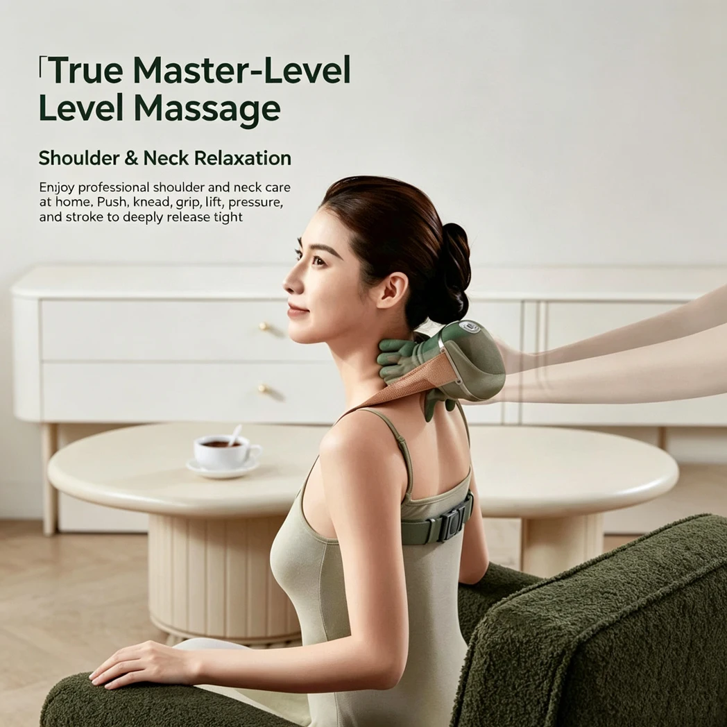 2026 Bionic Neck Shoulder Massager N7 Kneading Massager Shawl 2-Level Modes Neck Cervical Waist Leg Body Muscles Massage Pillow
