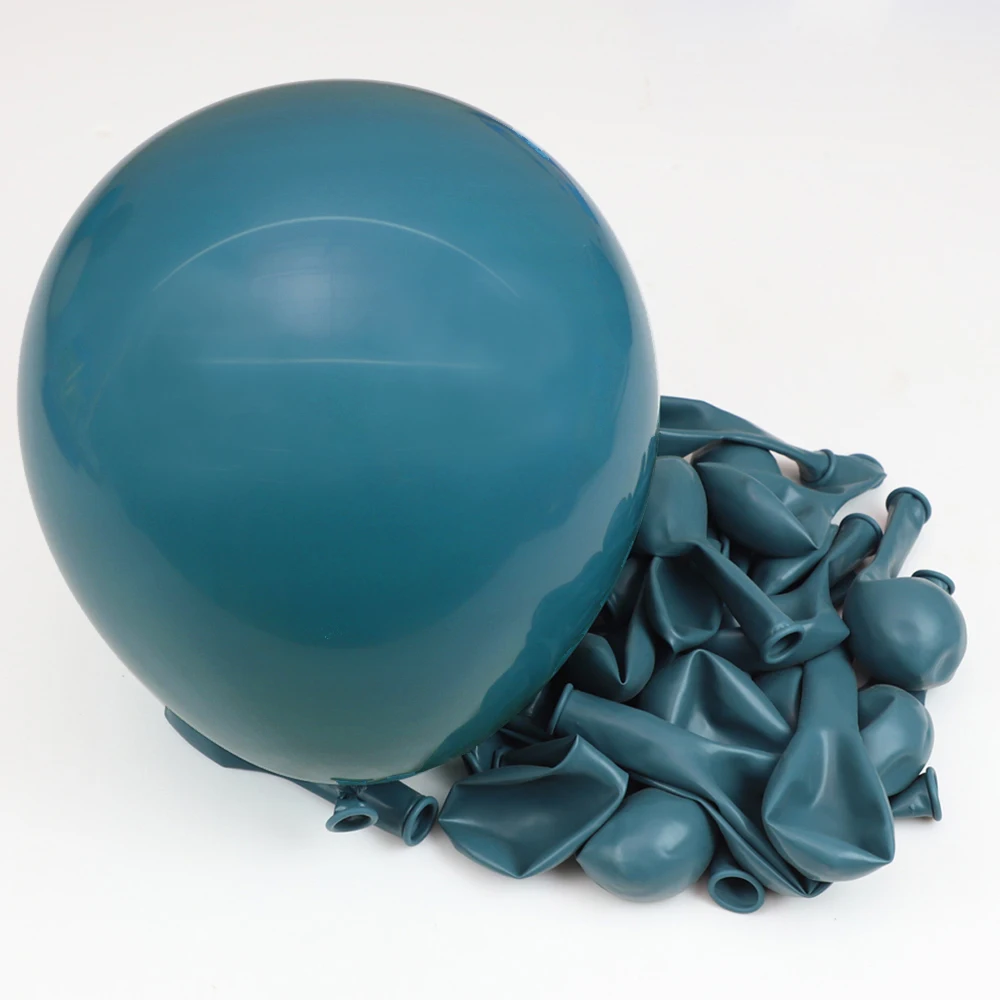 Staubiger blauer Ballon, blaue Geburtstagsballons, 5/10/12/18 Zoll, verschiedene Größen, blaugrüne blaue Luftballons für Geburtstags-Babyparty-Dekoration – Detail 4