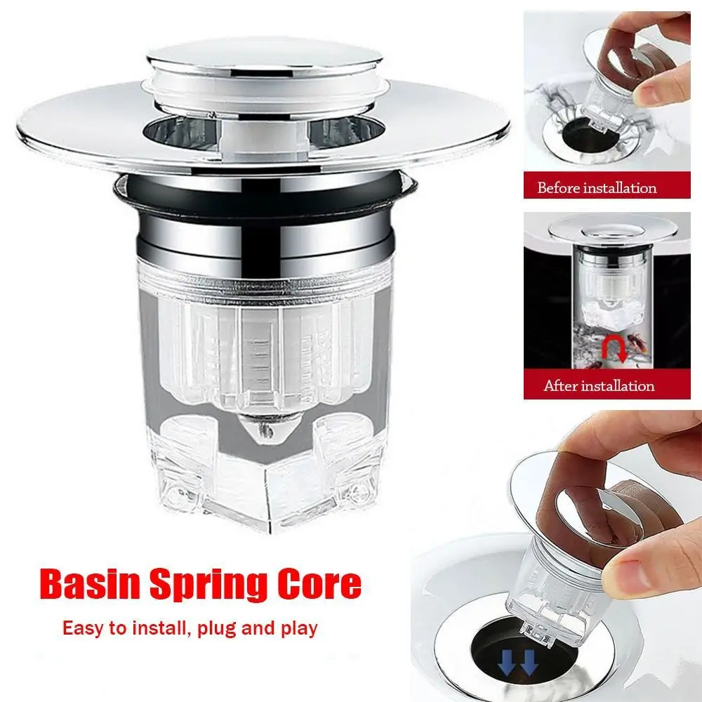 

Пружинный фильтр для раковины, заглушка для раковины в ванную комнату, выдвижная заглушка для раковины, фильтр для слива раковины, заглушка для ванны, оборудование для ванной комнаты