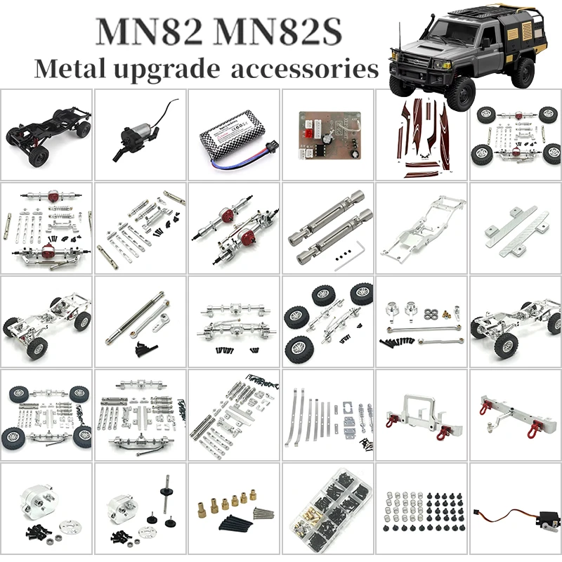 

Rc Auto Parts MN Model and Other Accessories Are Suitable for MN82S, MN82, LC79 Metal Car Chassis Frame 1/12 Upgrade Metal Parts