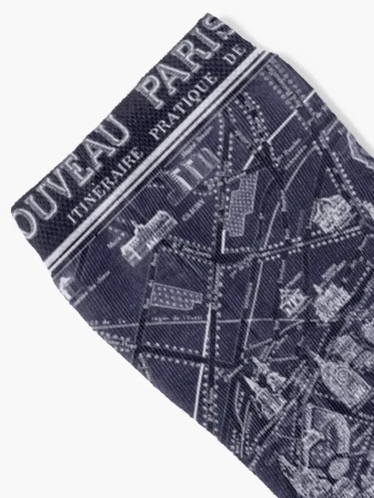 Antique French Map of Paris Blueprint style Socks custom sports Argentina Mens Socks Women's