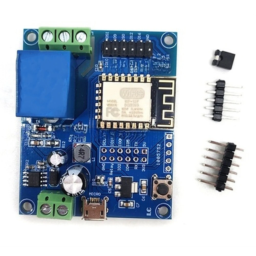 For ESP8266 WiFi Enabled Relay Module Supporting DC5-80V Input for ESP-12F Development Board and Embedded Control Tasks