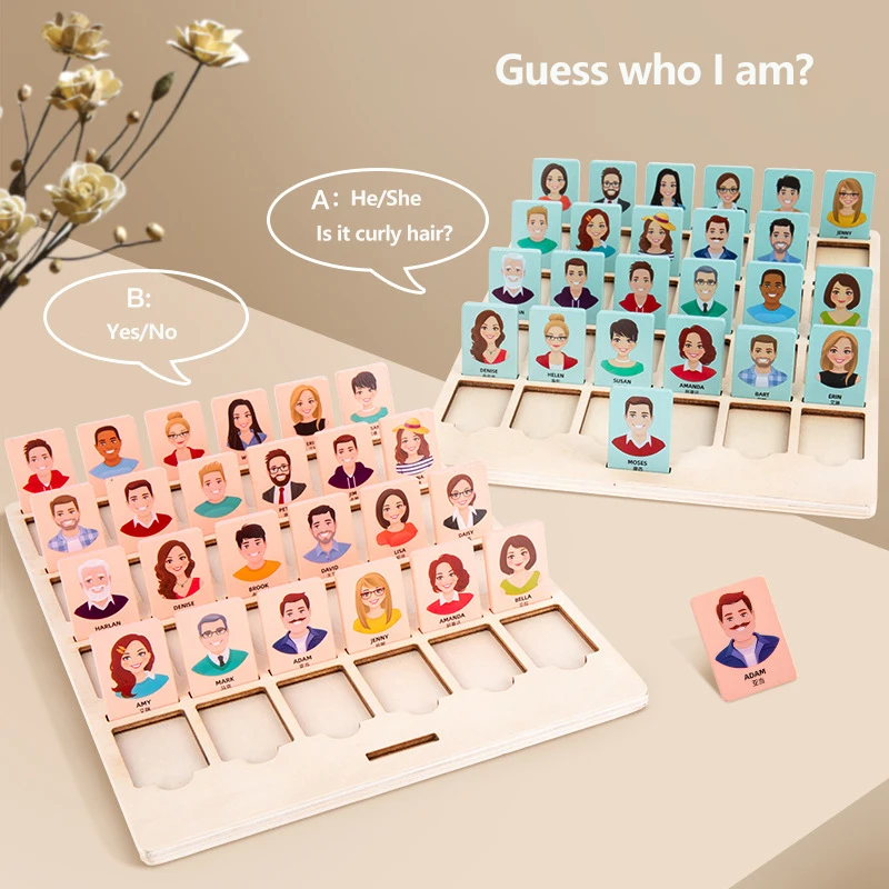 Who Is It Classic Board Games Interactive Memory Training Kids Funny Family Guessing Educational Toy For Children Party Props