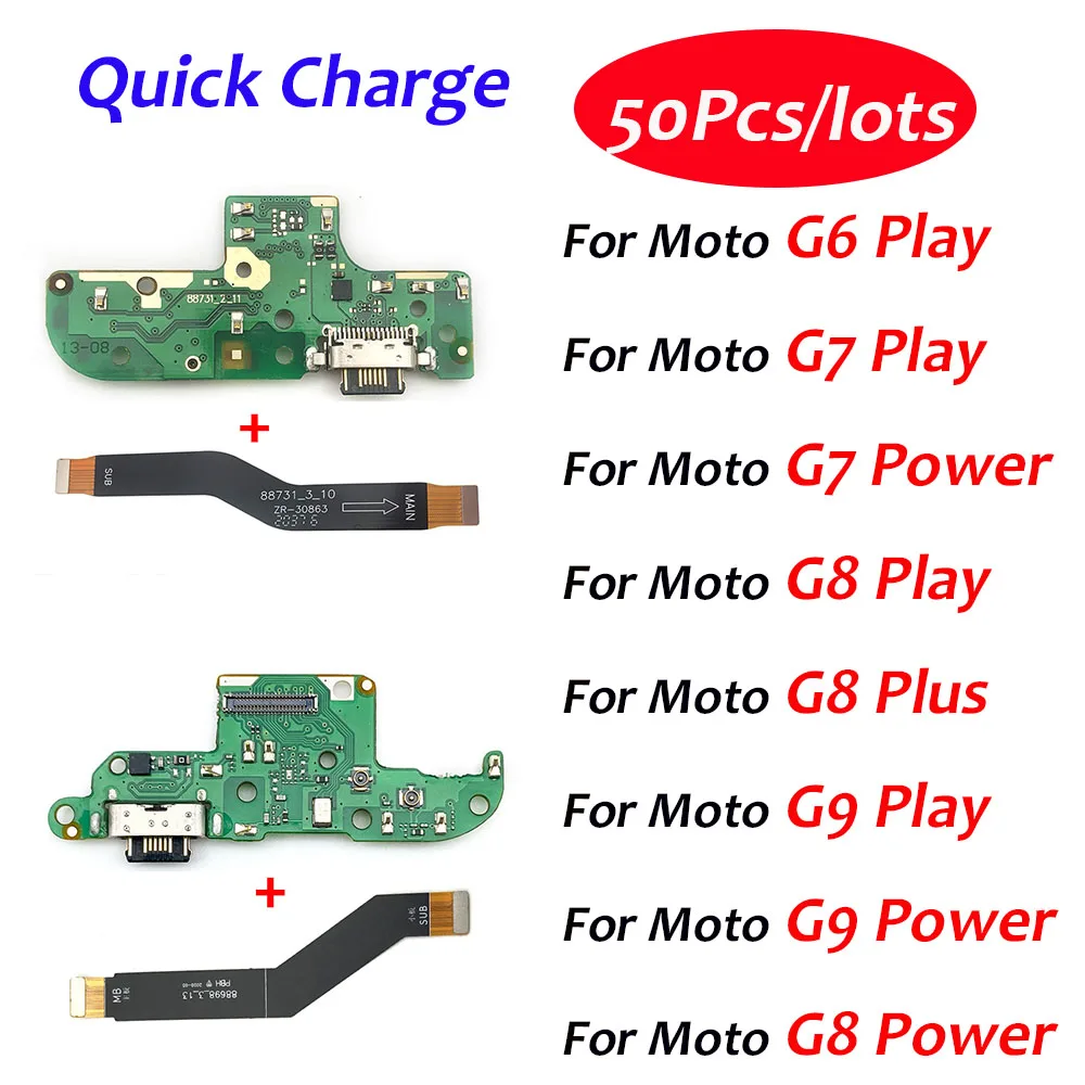 

50Pcs，USB Charging Port Charger Board Flex Cable For Moto G7 Power G9 Play G8 Plus G41 G100 Dock Plug Connector With Microphone