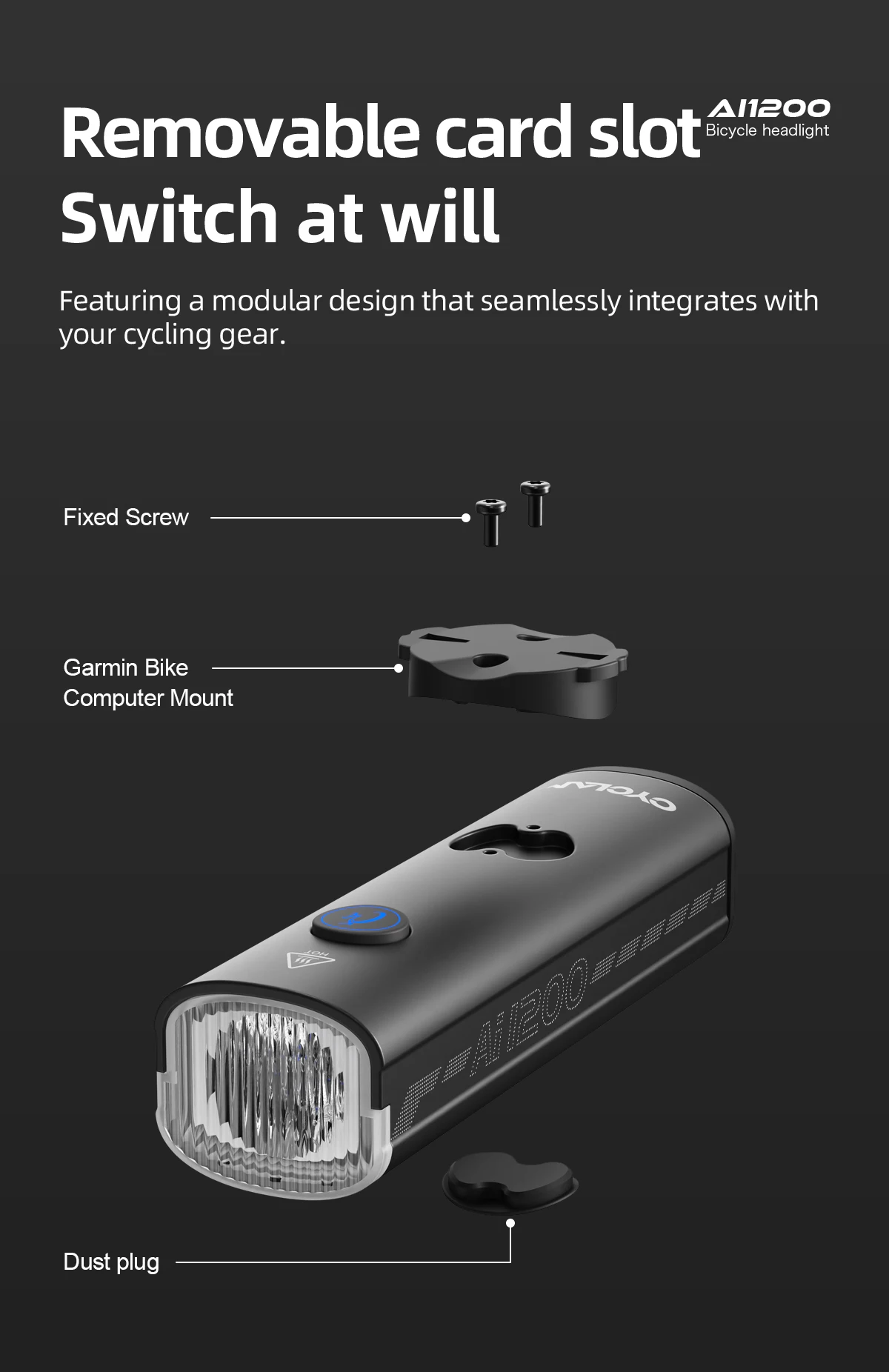 CYCLAMI Bicycle Bike Headlight BR 2000 AI 1200 Lumen High Brightness MTB Road Cycling Safety Aluminum Alloy Front Lamp