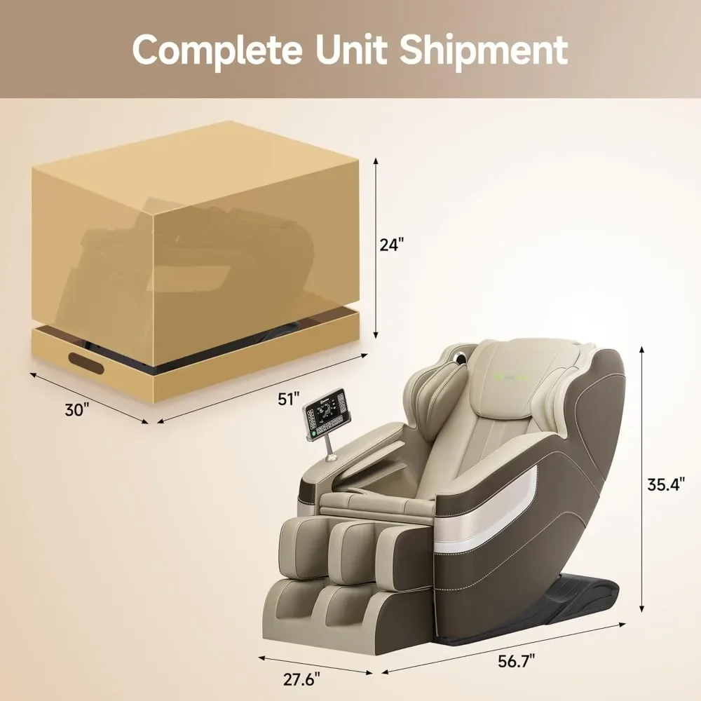 Full Body Massage Chair, Zero Gravity Massage Recliner Chair with 6 Auto Modes,Full Body Airbags, Bluetooth, Fit Office and Home