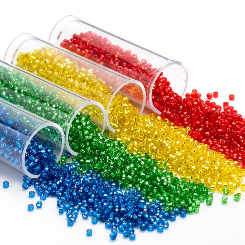 MKY srebrna linia barwione kolorowe koraliki 2.0MM błyszczący wiele kolory szlane koraliki dla DIY szycie szycie sukienki ozdoby