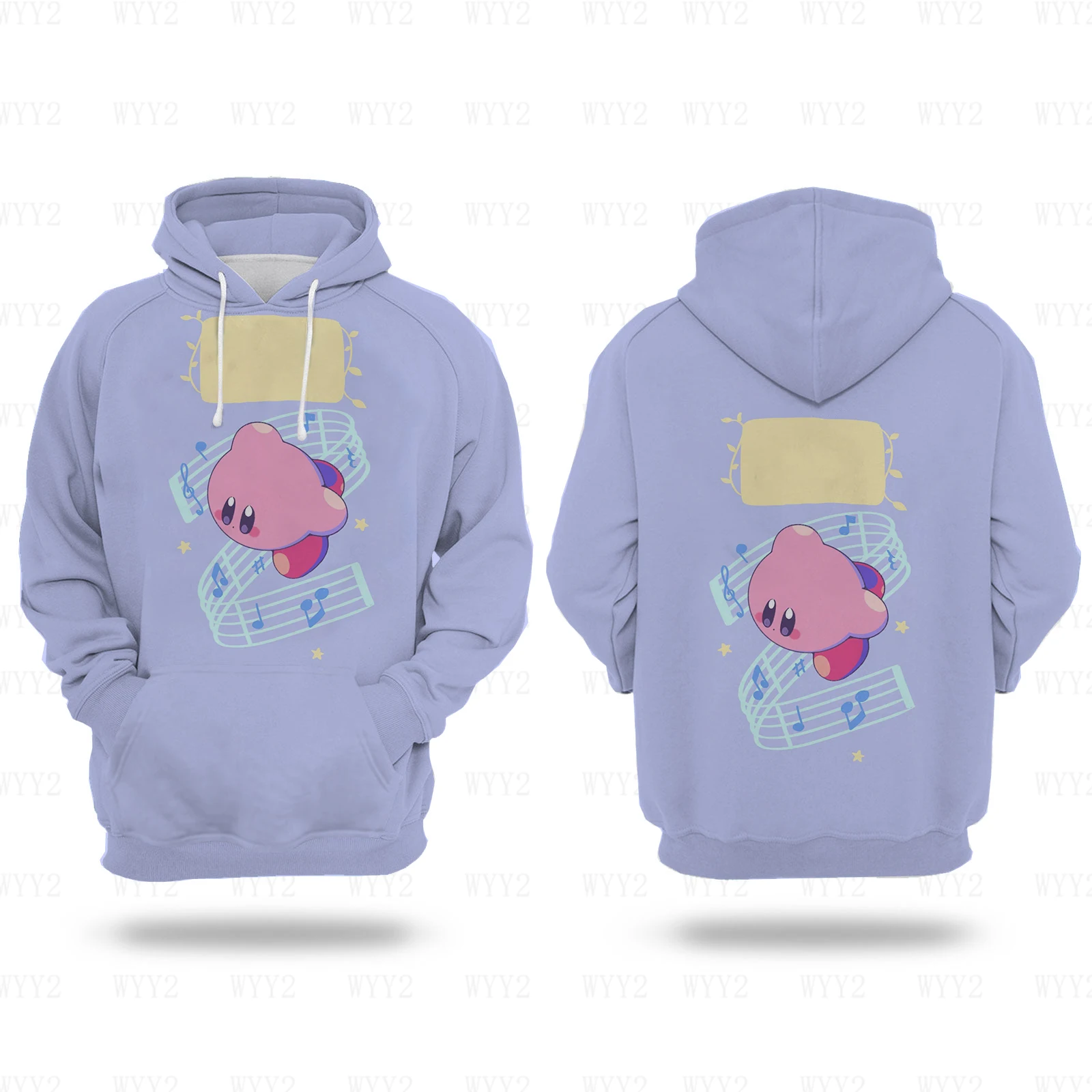 Kirby Sweet Anime Sweats à capuche College, Sweat-shirt unisexe, Confortable, Simple proximité, Wstring, Polyvalent, Pull, Mode