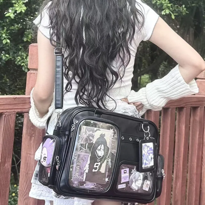 

Большая вместительная японская Лолита Itabag для девочек, прозрачная милая сумка на плечо Y2k, униформа JK, рюкзак от боли, сумки в консервативном стиле для женщин