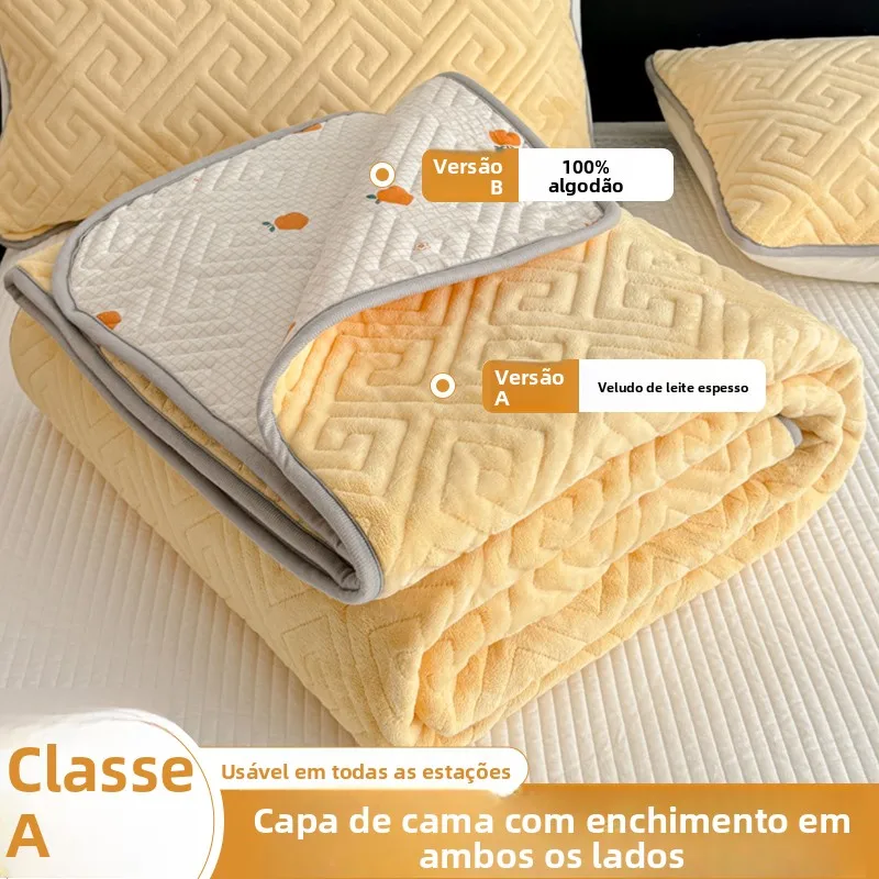 thickened-pure-cotton-milk-velvet-bed-cover-single-tatami-double-sided-anti-slip-three-piece-set-comforter-cover