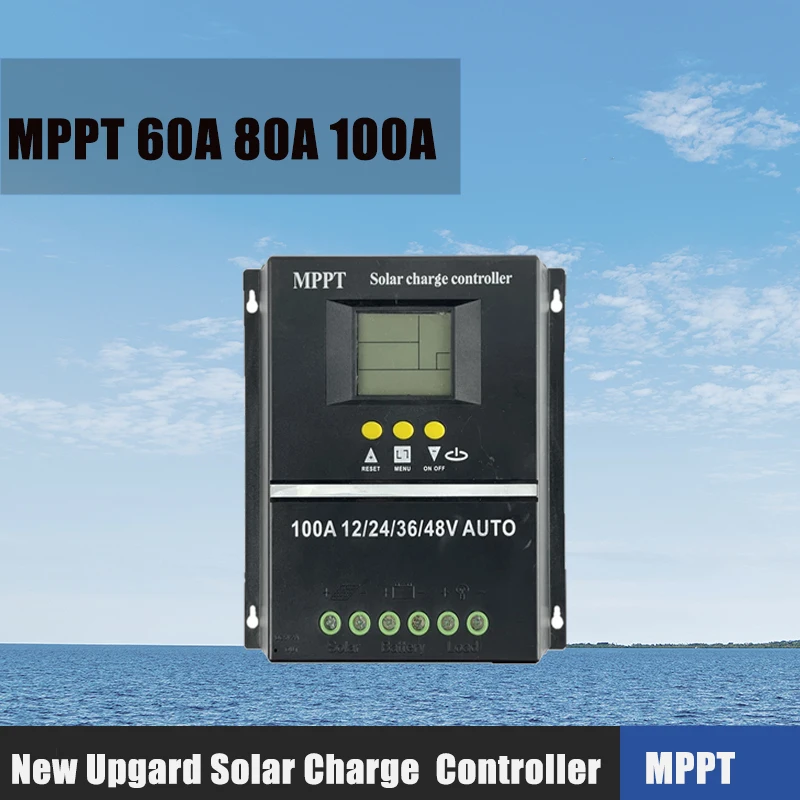 

60A 80A 100A MPPT Solar Charge Regulator 12V 24V 36V 48V AUTO Controller Tools Solar PV Battery Charger with LCD Dual USB