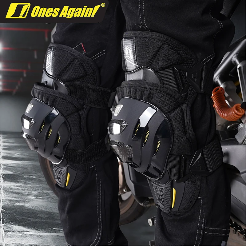 Ones Again Summer Short Motorcycle Knee Pads Carbon Fiber Leg Guards Breathable Anti-Wrestling Men Moto Riding Knee Pads