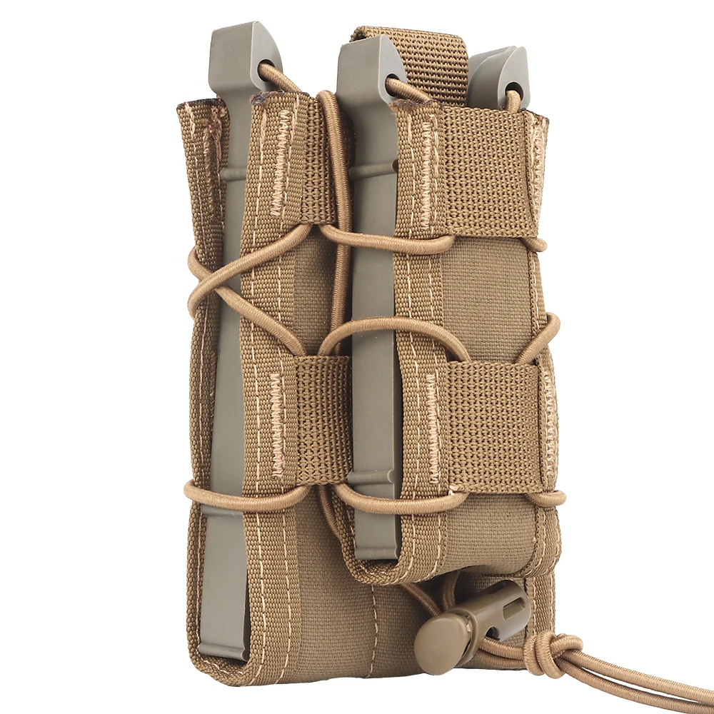 Tacctical Molle Doppel Magazin Tasche 9mm/7.62/5,56mm Pistole Gewehr Mag Pouch M4 AR15 AK Glock 17 Universal Schnelle Befestigen Träger