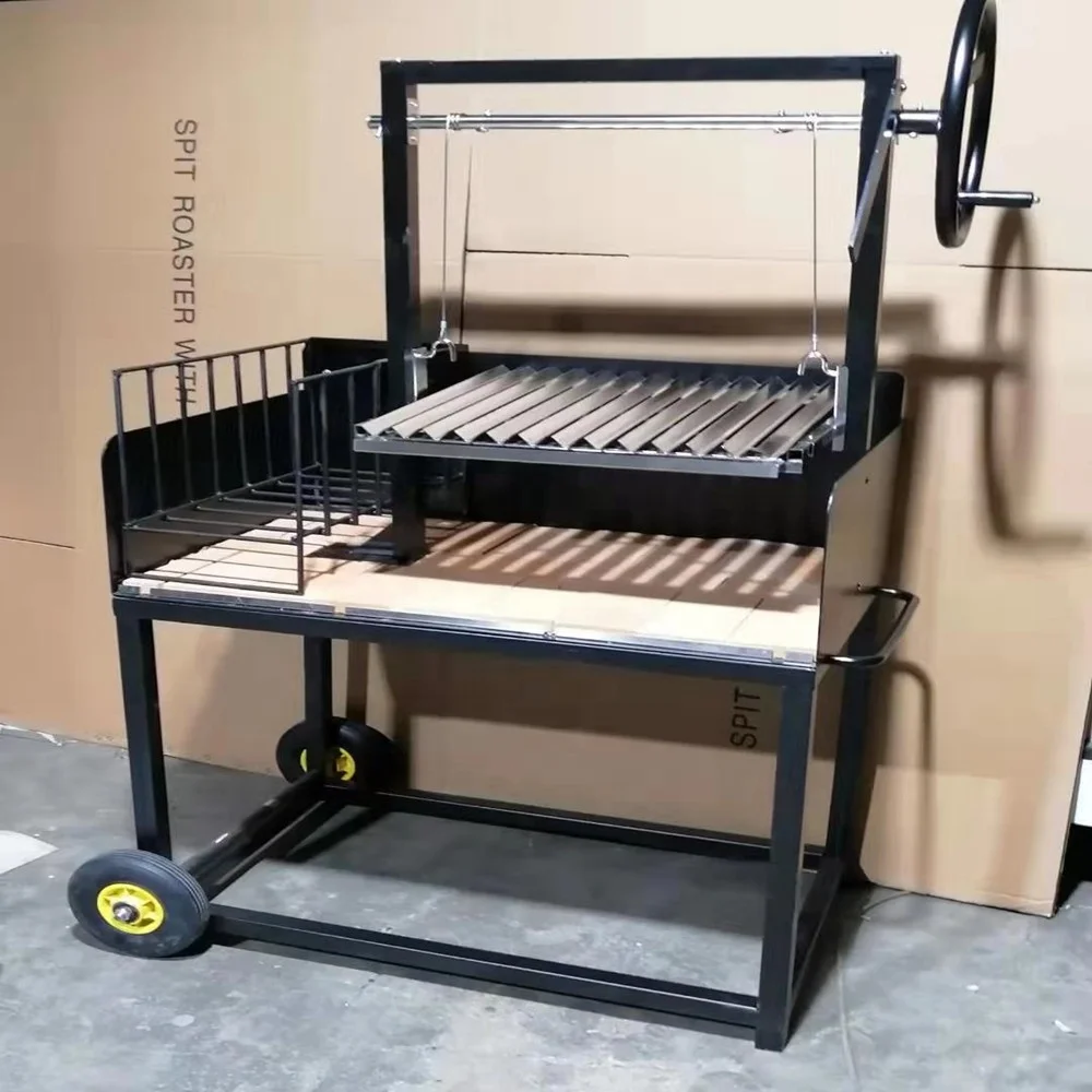 Residential Argentine Grill with Side Brasero Stainless Steel Santa Maria Bbq Grill