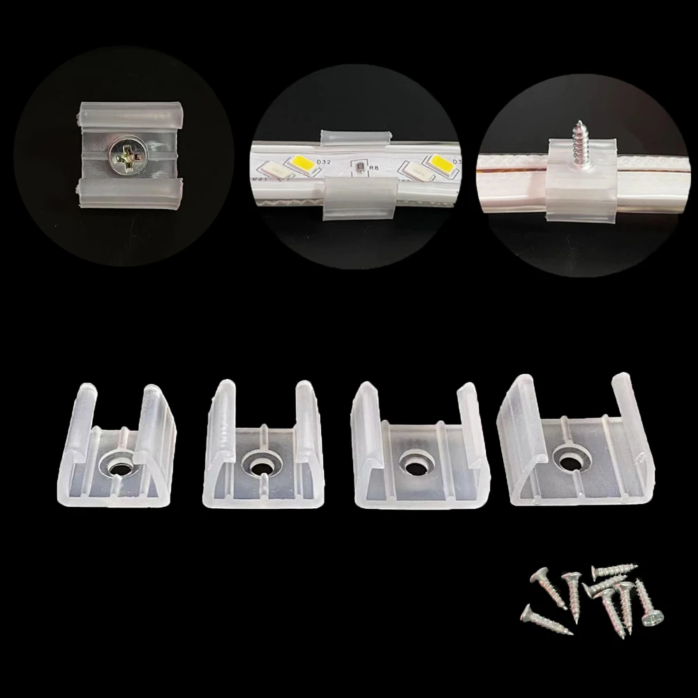RGB LED Strip Light LED Connector Fastener Clips 12V 5050 2835 Flexible Mounting Fixer for Fixing Neon LED Tape Clips with Screw