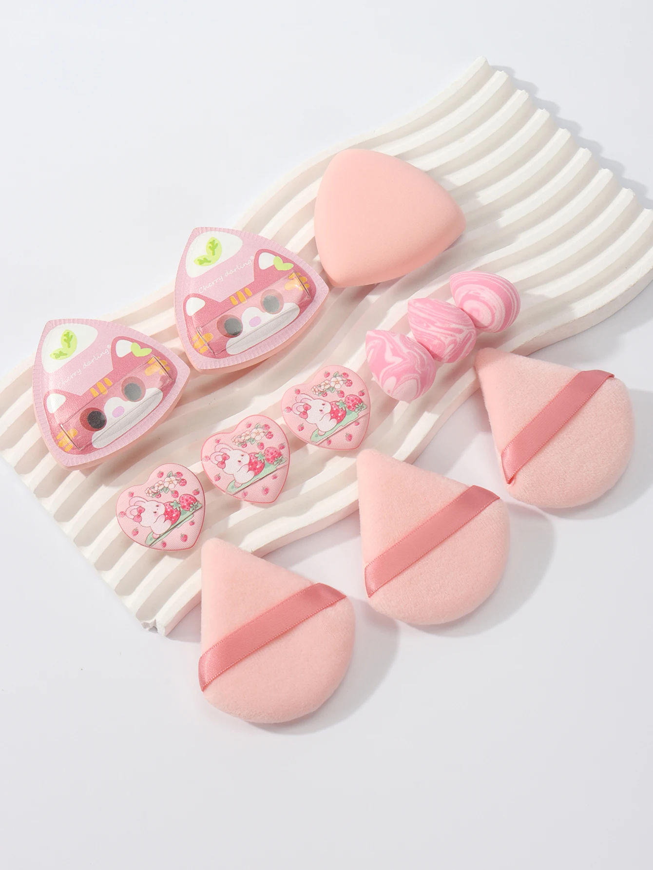 Ensemble de 12 boules de riz pour chat, expande lors de l'eau, double usage pour humide et sec, éponge de maquillage adaptée à tous les Types de peau