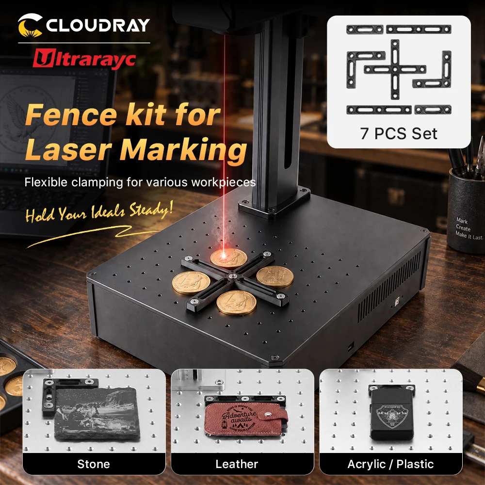 7PCS Fixture Kit Positioning Clamps Workholding Jig for M4 & M6 Hole Working Tables Cloudray Laser Engraver xTool F1 Ultra F2