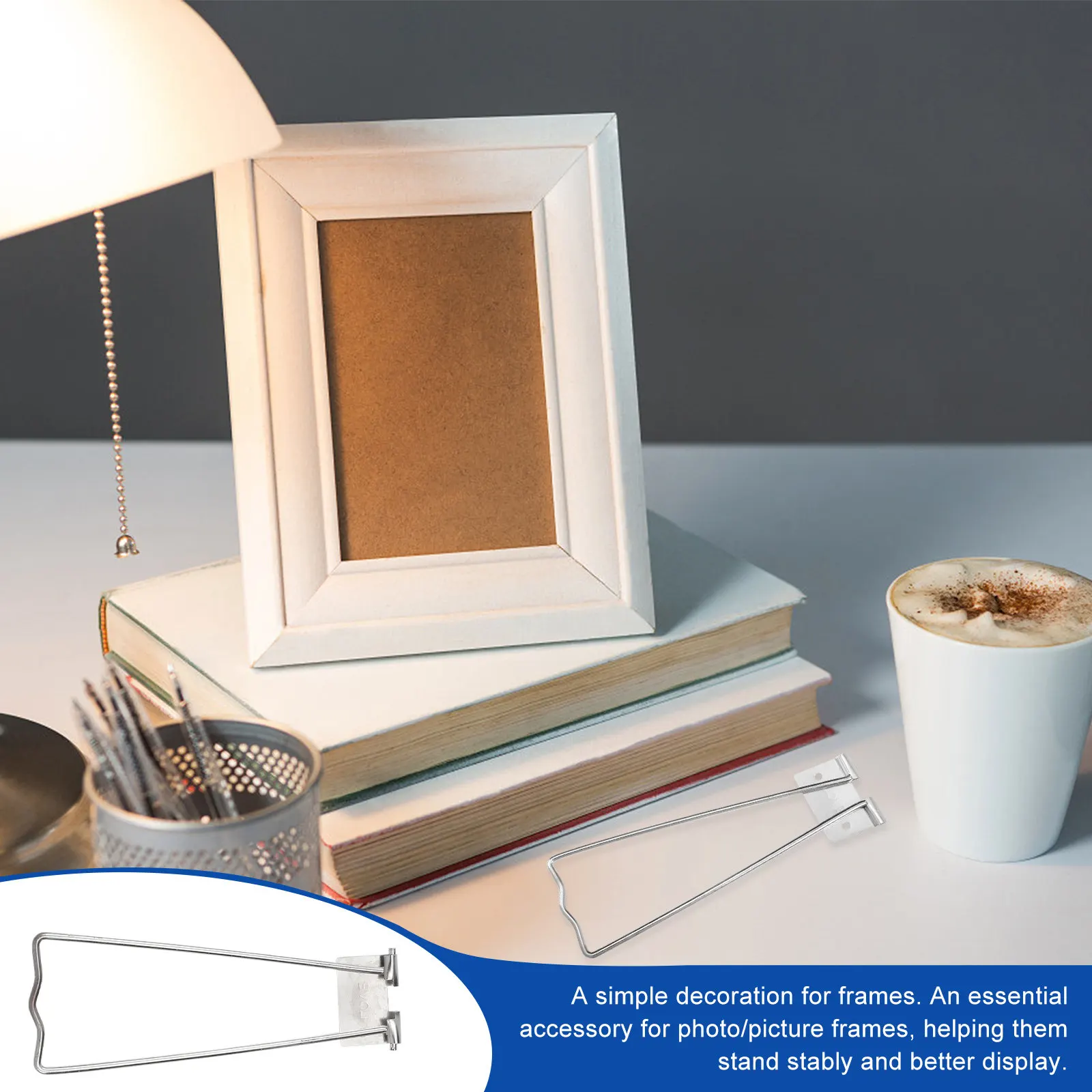 

10Pcs Photo Frame Easel Back Supports Iron Bracket Adjustable Angle Stable Picture Holder for Tabletop Frames Home Office Studio