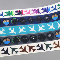 DHK 50yards Plane Flight Panel Printed Grosgrain Ribbon Accessories Headwear Decoration Collar DIY Sewing Craft S2434