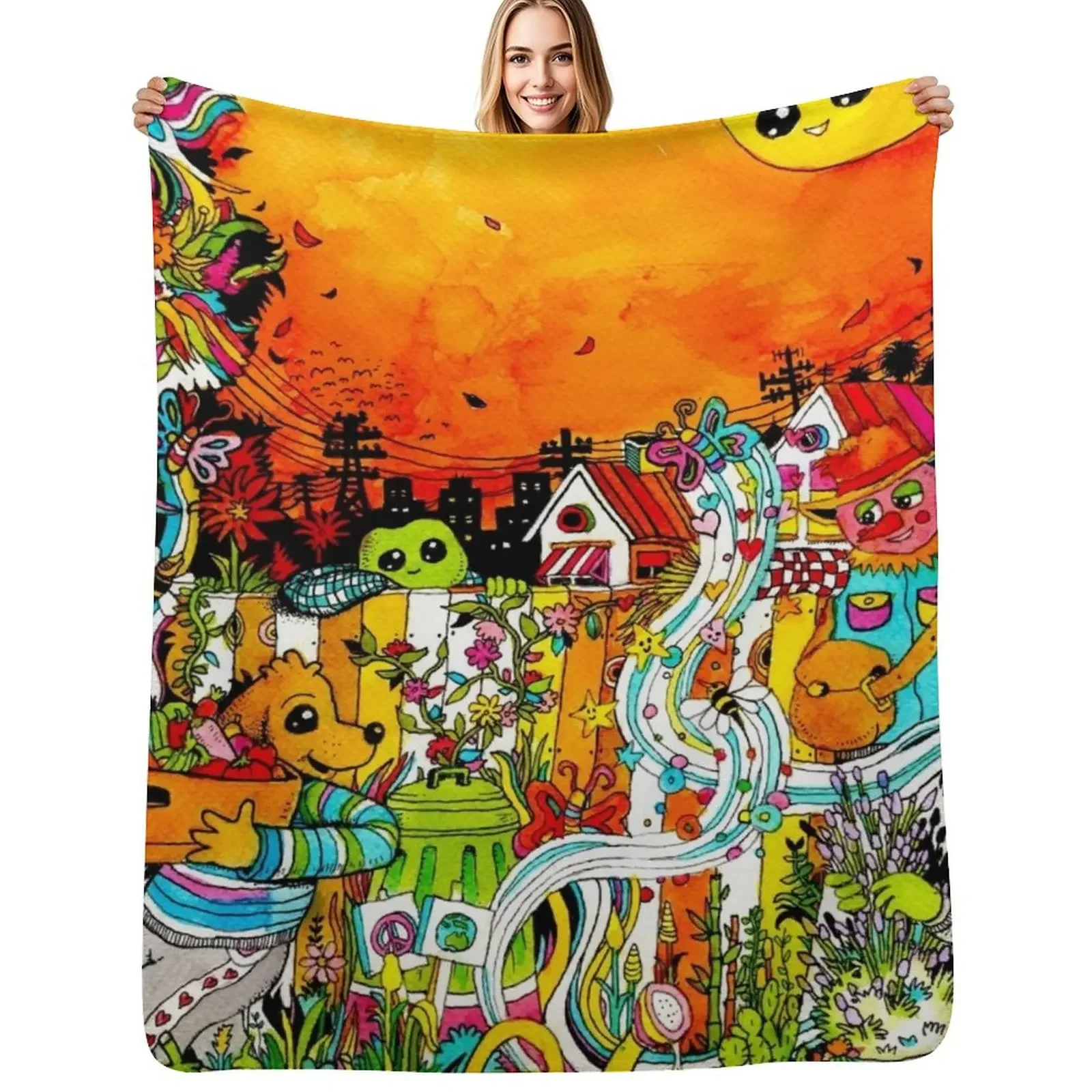 

Urban Farm Time Throw Blanket decorative for sofa Sofa Quilt manga Blanket