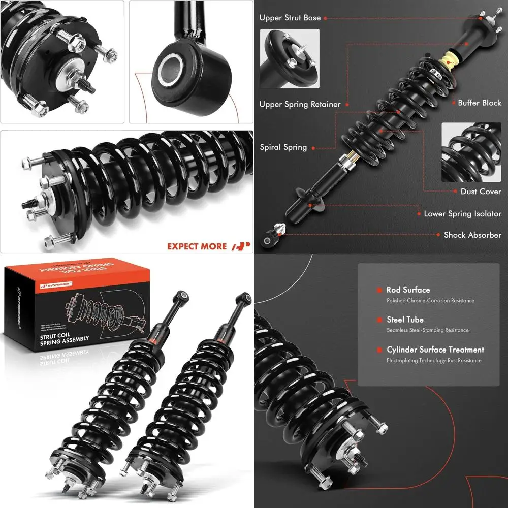 

Передняя полная стойка и винтовая пружина в сборе, совместимая с Toyota Tundra 2007-2021 4WD, расширенный/стандартный пикап салона, набор из 2 предметов