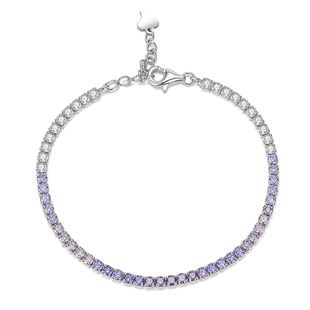

Wong Rain 100% 925 Sterling Silver Amethyst High Carbon Diamonds Gemstone Tennis Chain Bracelets Bangle Fine Jewelry Wholesale