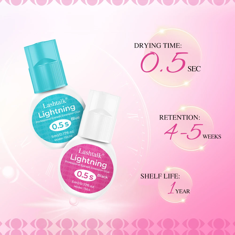 Lashtalk Colla per extension ciglia 0,5 s Fulmine Professionale Asciugatura rapida Ventole per irritazioni a basso odore Volume di lunga durata da Nagaraku