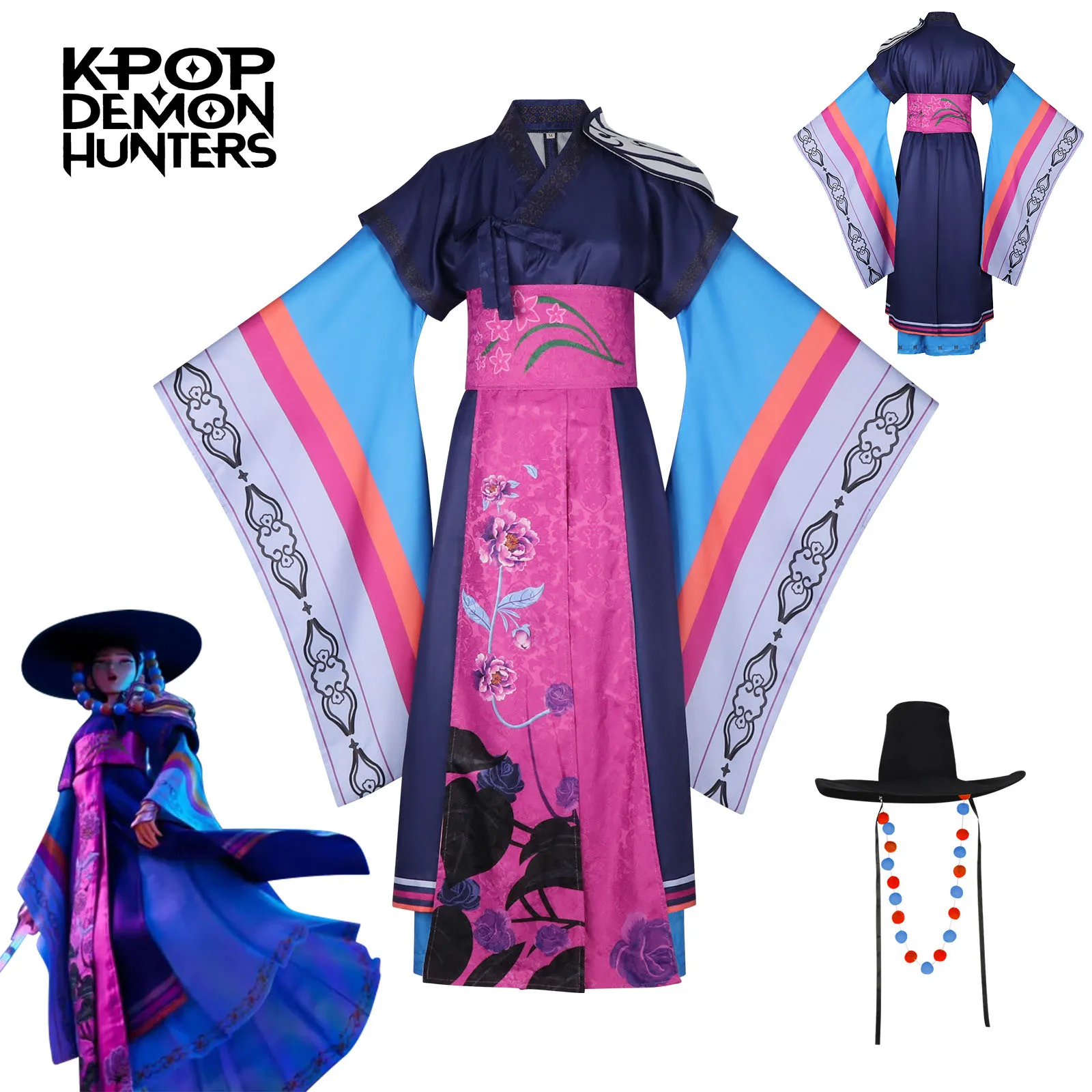 

2026 new Hot Movie Kpop Demon Hunter Celine Cosplay Costume Big Hat Halloween Carnival Suit