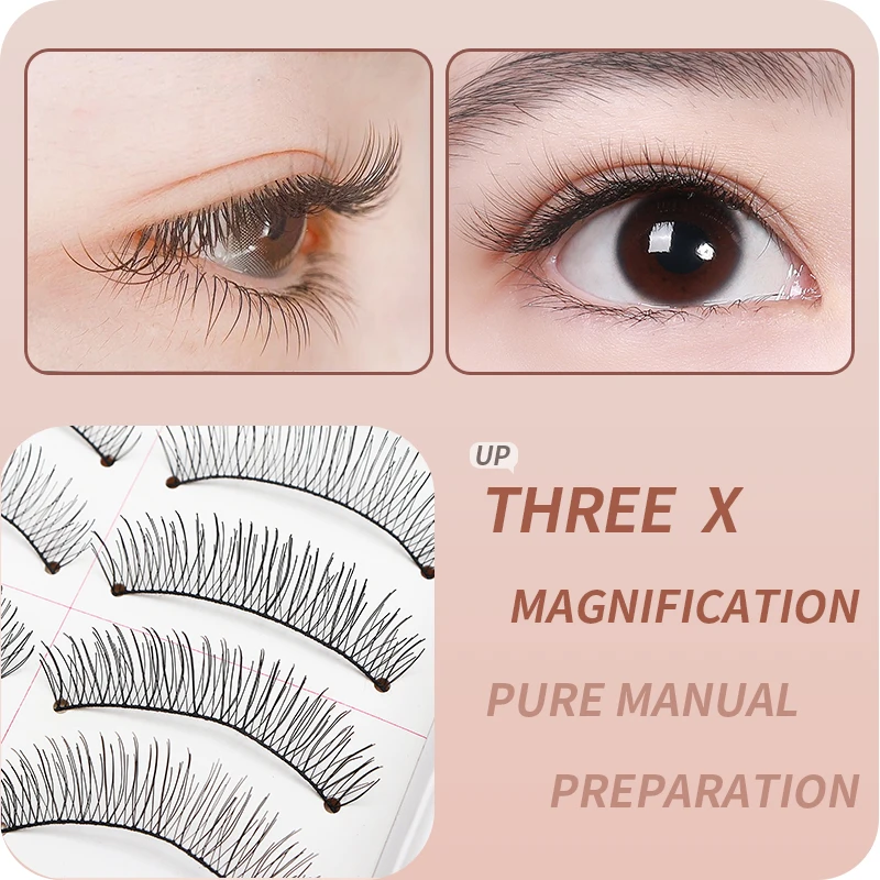 DINGSEN 10 Paar Natürliche Lange Wimpern für Make-up Weiche Kurze Vollstreifen-Wimpern Koreanische Handgefertigte 3D Beste Falsche Wimpern – Detail 4