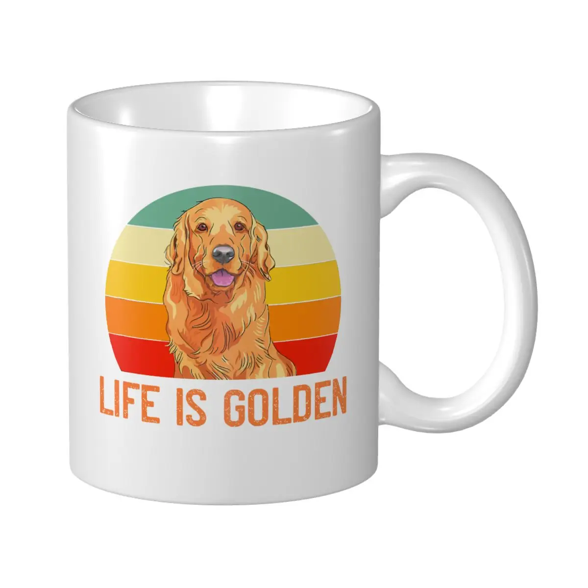 Mark Cup Mug Funny Golden Retriever Life Is Golden Vintage Dog Lover Coffee Mugs Tea Milk Water Cup Travel Mugs For Office Home