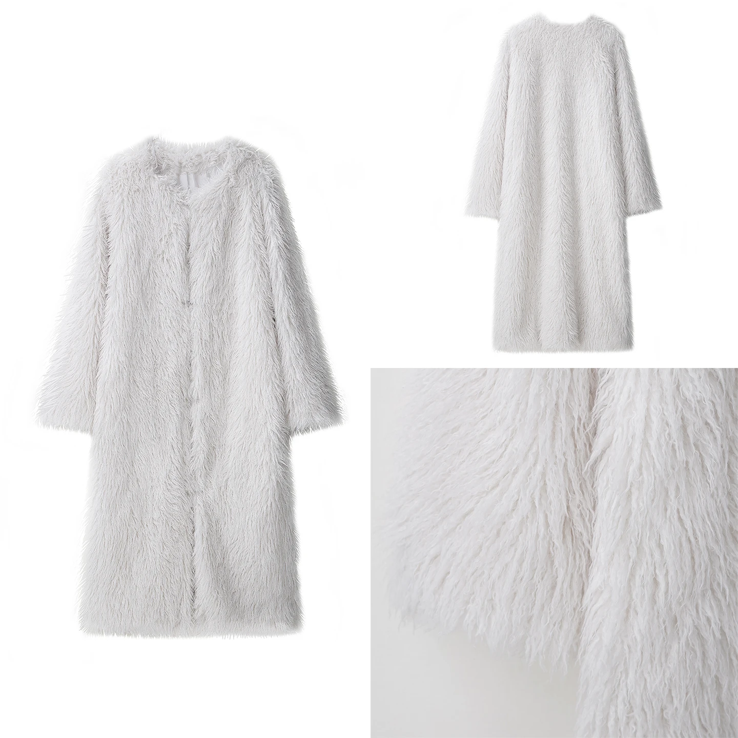 

Женское модное осенне-зимнее пальто Ele Long Sle 2022, брендовое кожаное меховое интегрированное ленивое пальто Z, верхняя одежда