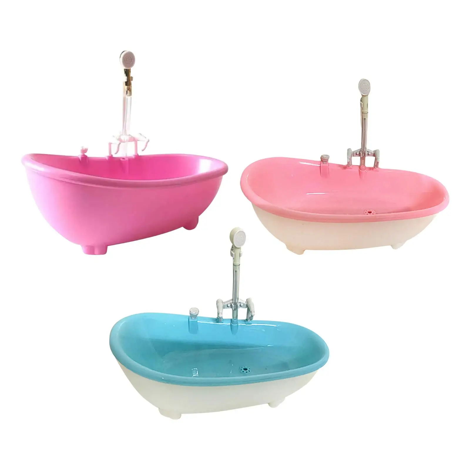 1: 6 Scale Dollhouse Bathtub Pretend Toys Doll Electric for Birthday Gifts