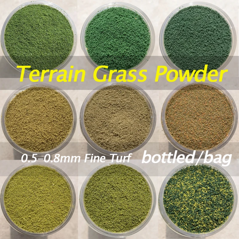 

160ml Simulation Fine Turf Sponge Material 0.5-0.8mm Terrain Grass Powder Military Sandtable Building Railway Model Scene Layout