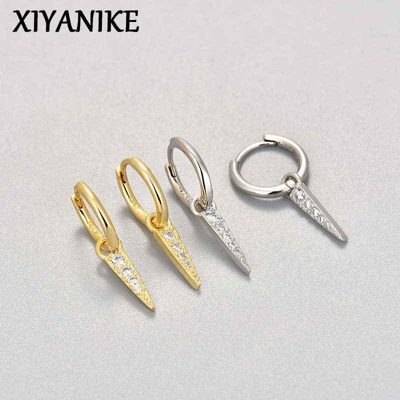 

XIYANIKE Punk Hip Hop Long Triangle Dangle Drop Earrings Hoops For Women Gothic Fashion Jewelry Accessories New Year Gift Party