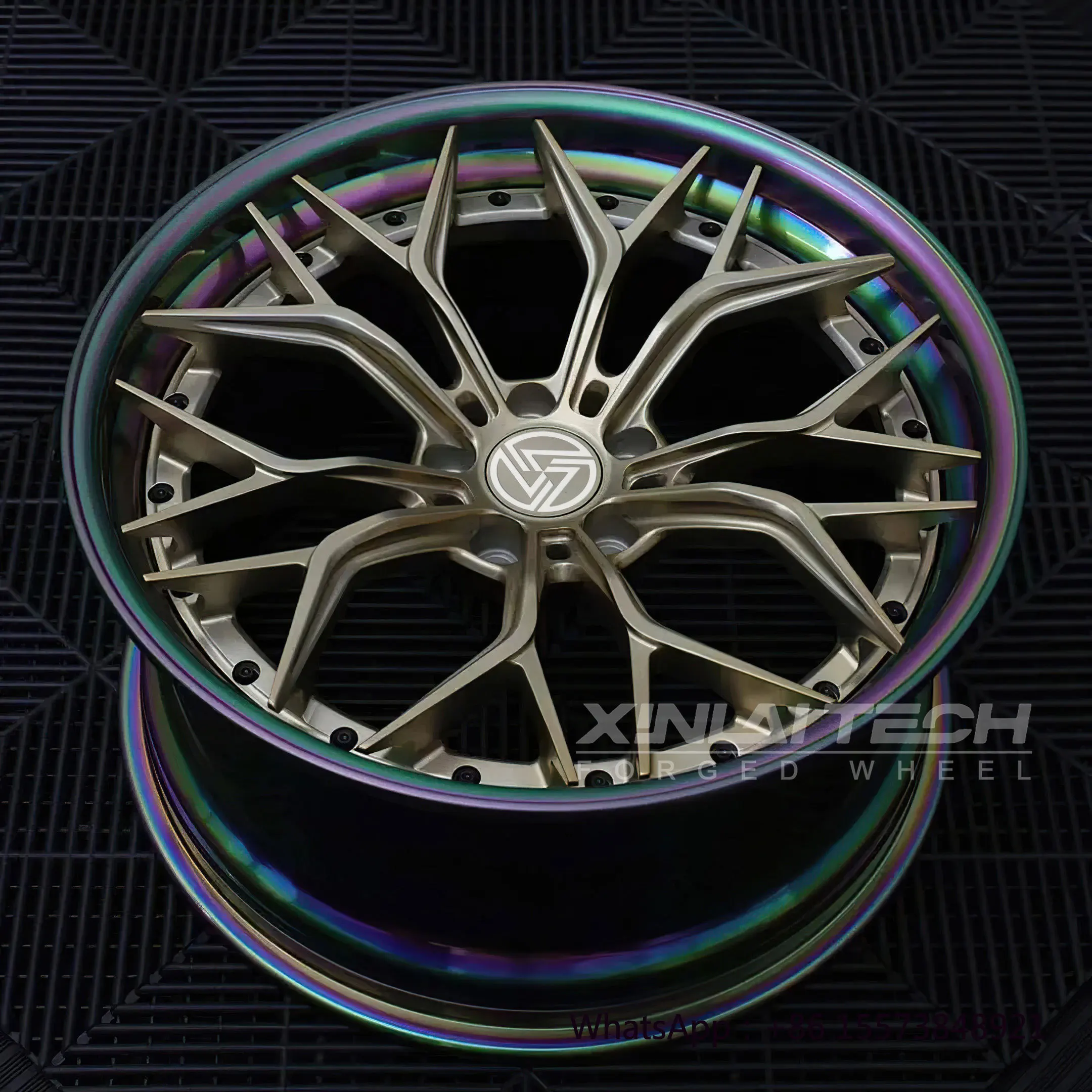 

2-Piece Brushed Bronze Deep Concave Forged Alloy Wheels 5x120 6x139.7 5x112 5x114.3 Dual Finish Multi-Spoke Custom Wheels