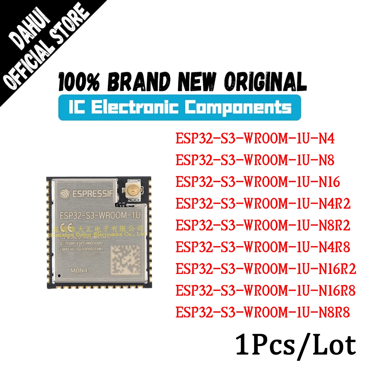 

ESP32-S3-WROOM-1U-N4 N4 N8 N16 N4R2 N8R2 N16R2 N4R8 N8R8 N16R8 Wi-Fi+ Bluetooth MCU module chip IC new original
