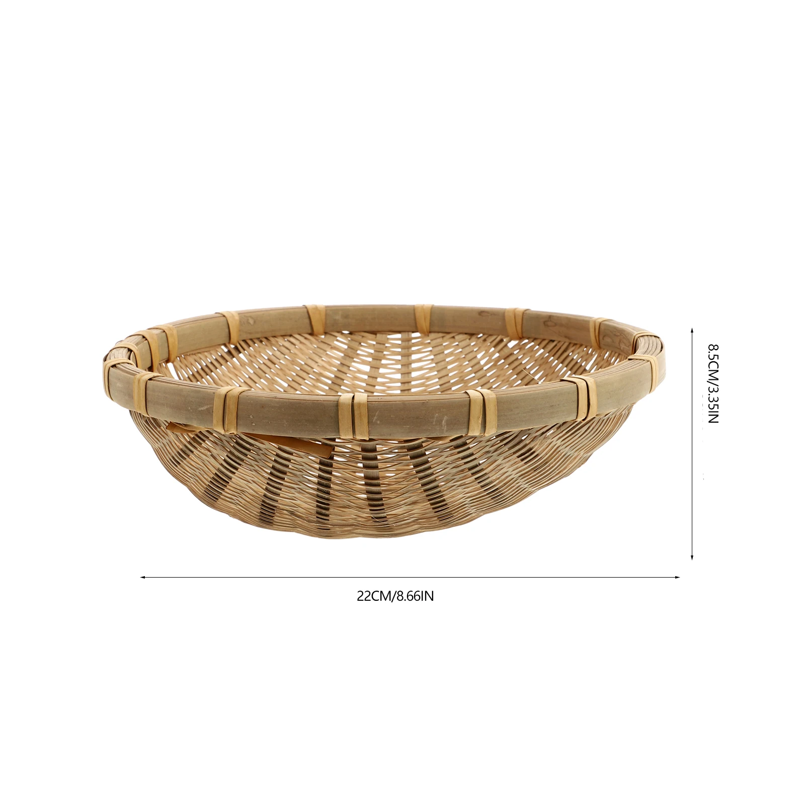 

Bamboo Woven Basket Storage Tray Dustpan Rice Cleaning Food Tray Sturdy Item Holder Wicker Practical Rustic Home Decor
