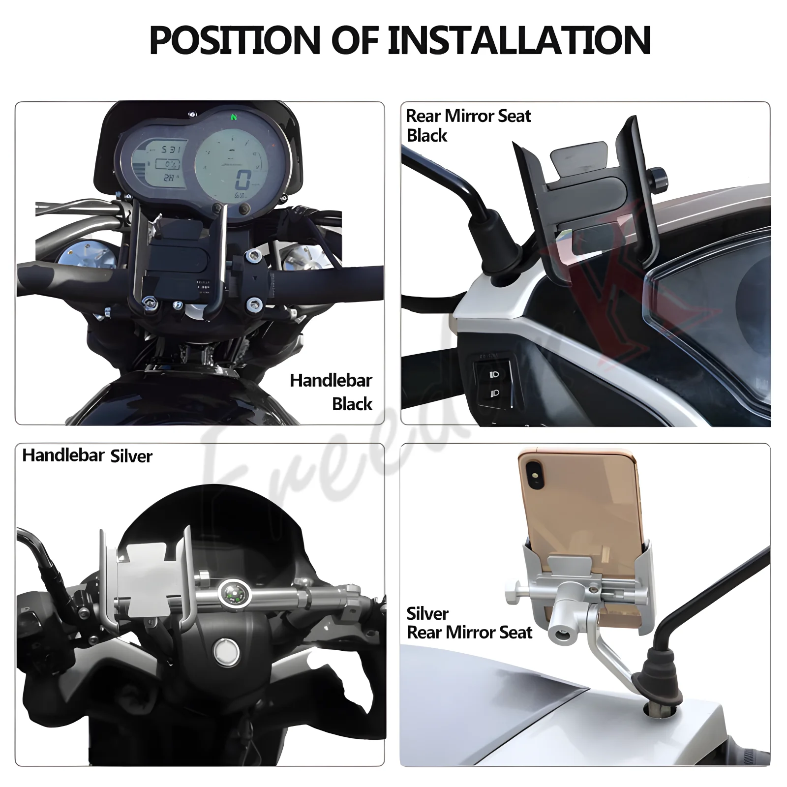 For Husqvarna Svartpilen 401 VITPILEN 401 Motorcycle CNC Aluminum Alloy Handle Bar Rear Mirror Mobile Phone Bracket GPS Stand