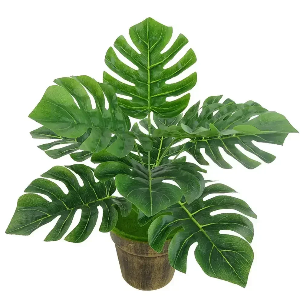 Artificial Plants Green Plastic Fake Plant Palm Leaves Home Garden Living Room Bedroom Balcony Decoration High Quality