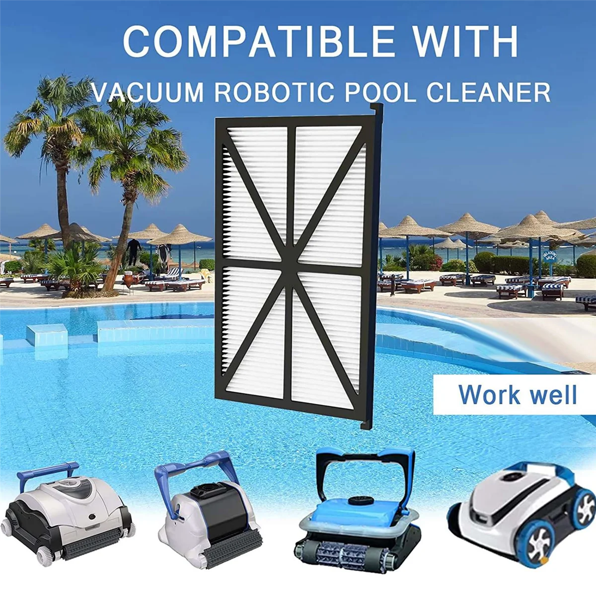 Confezione da 2 cartucce filtranti di ricambio per robot pulitore per piscine RCX70101PAK2 per Hayward TigerShark, SharkVac, Aqua Vac