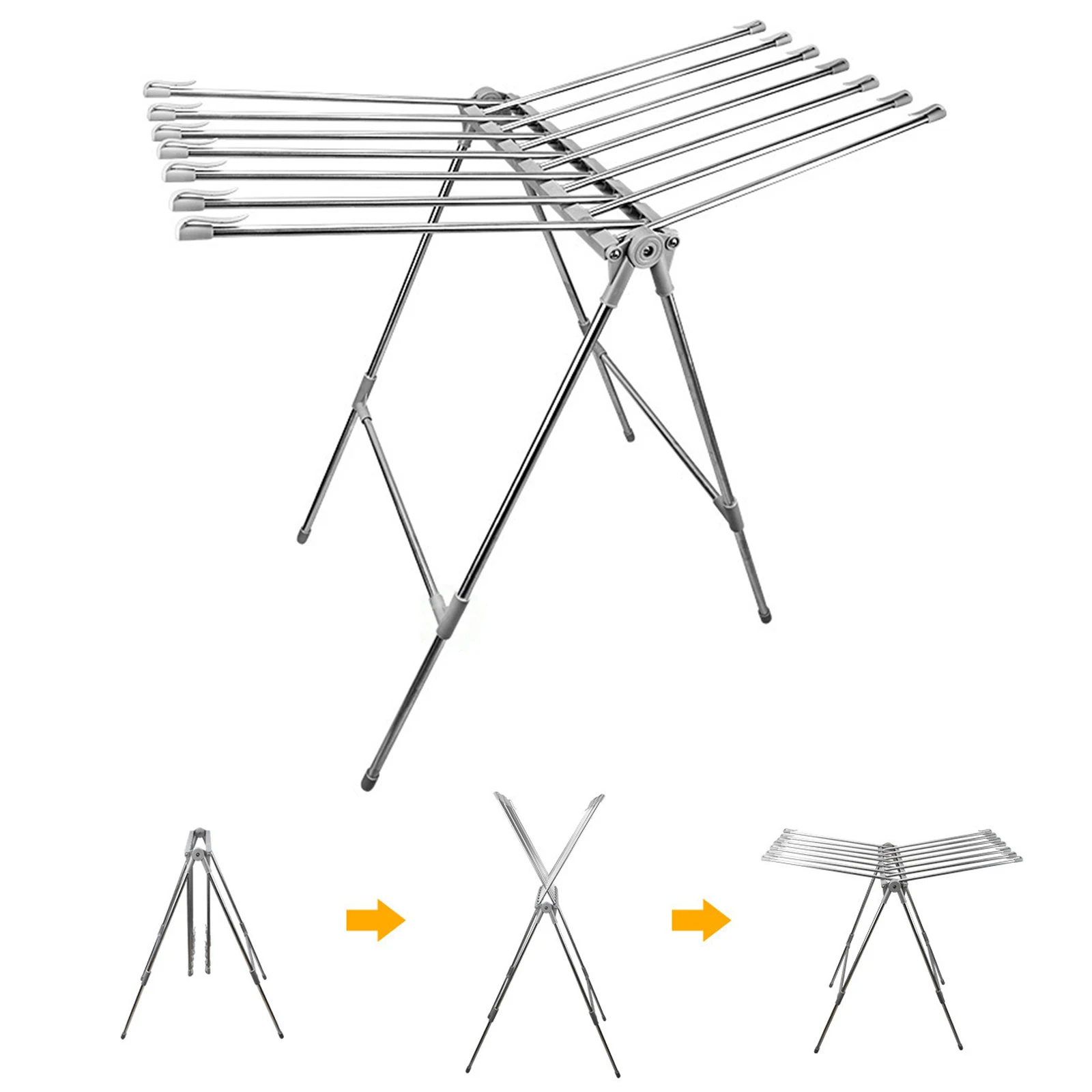 

Сушилка для белья из нержавеющей стали с регулируемой высотой, металлическая, вентилируемая, усиленная, для балкона и улицы