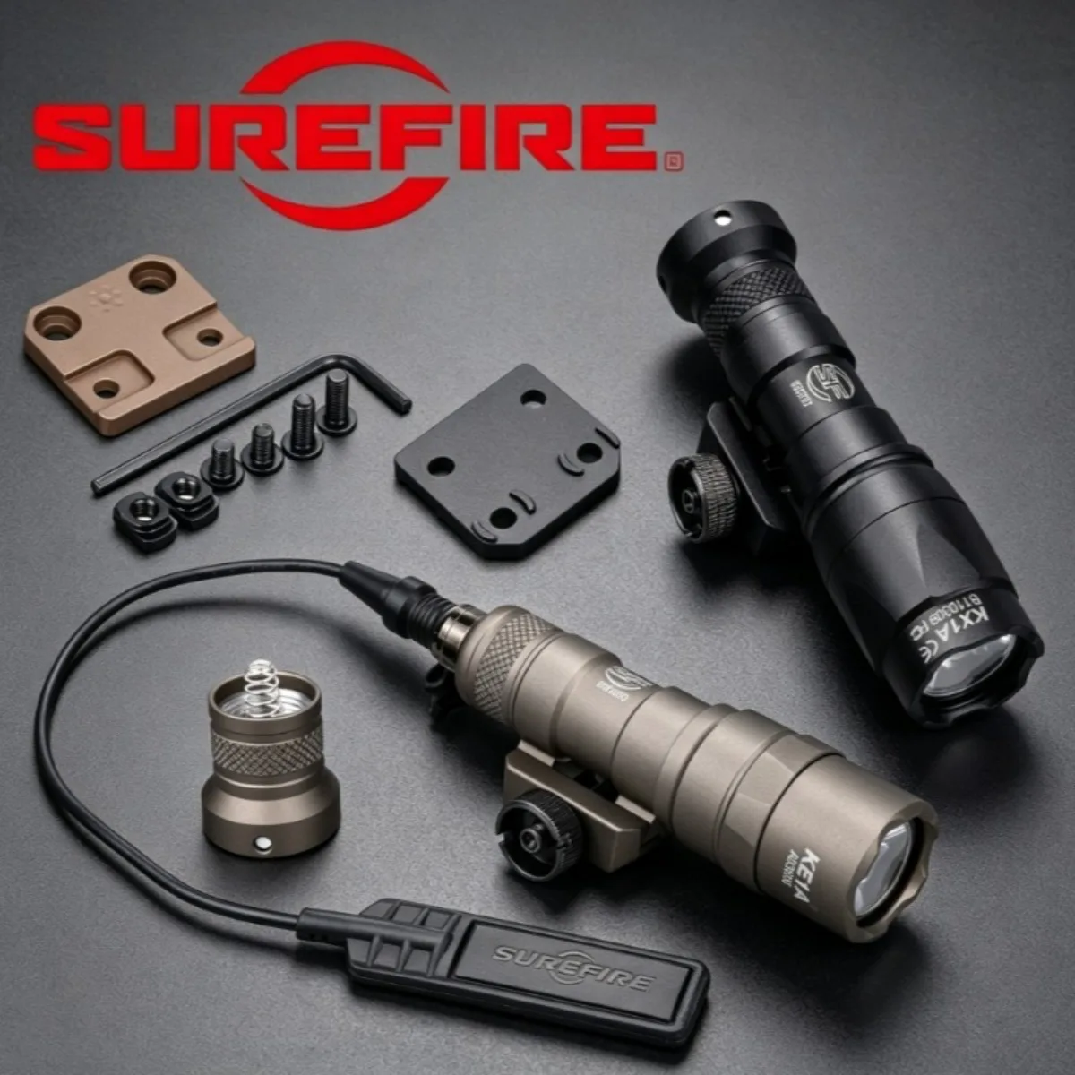 SureFire M300B M300C Tactical Scout Light with M-K Key Rail Offset Mount Base Aluminum LED Flashlight Tactical Lighting Gear