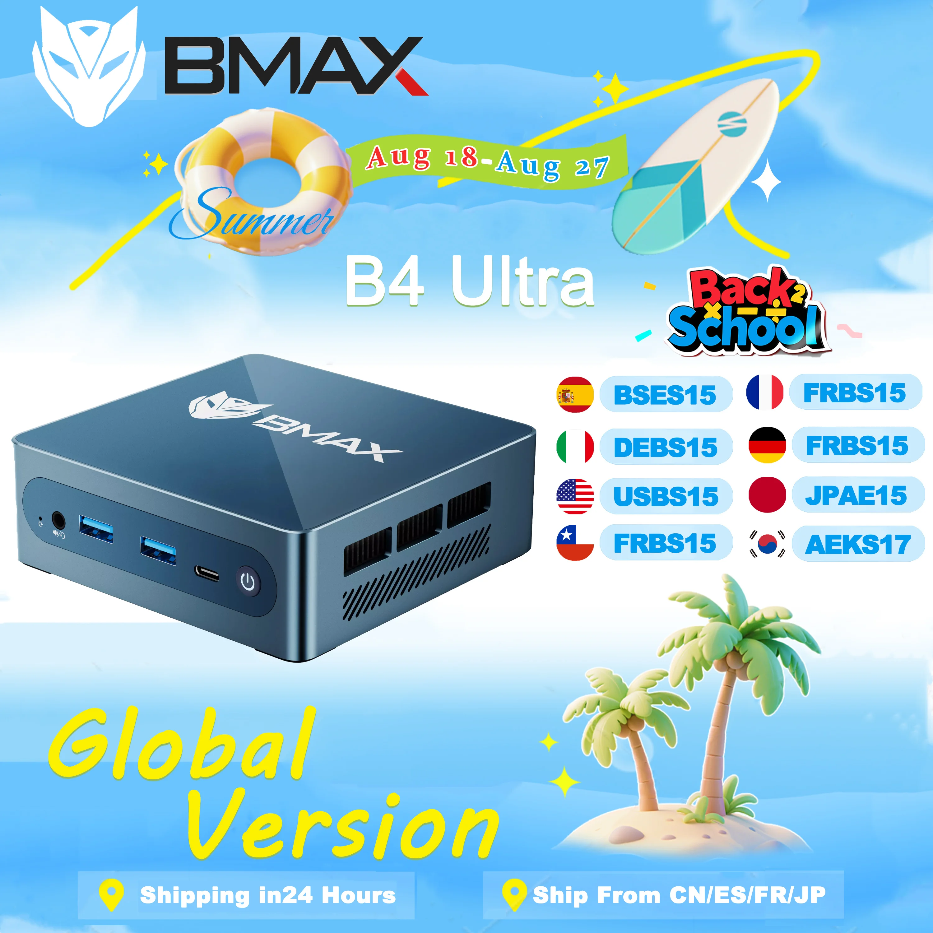 BMAX B4 Ultra Mini PC |   Intel 13a generazione N150 |   16 GB+512 GB |   Win11 Pro |   4K@60Hz |   WiFi 6 |   BT 5.0 |   Ultrasottile 260g |   Ufficio/gioco