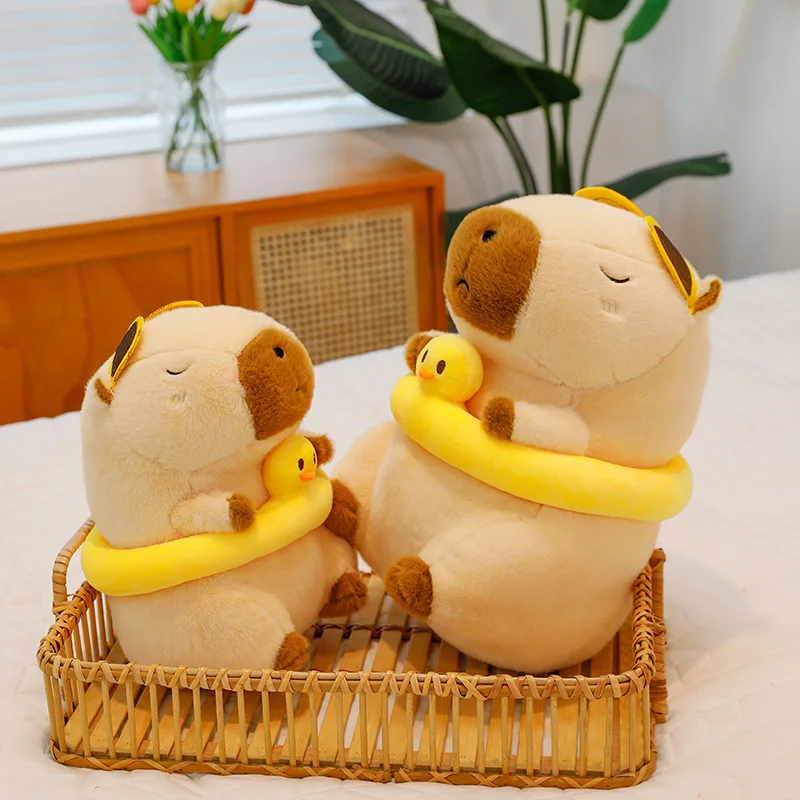Capivara brinquedo de pelúcia bonito animal de pelúcia para crianças aniversário presente de natal praia festa verão férias boneca popular crianças presente