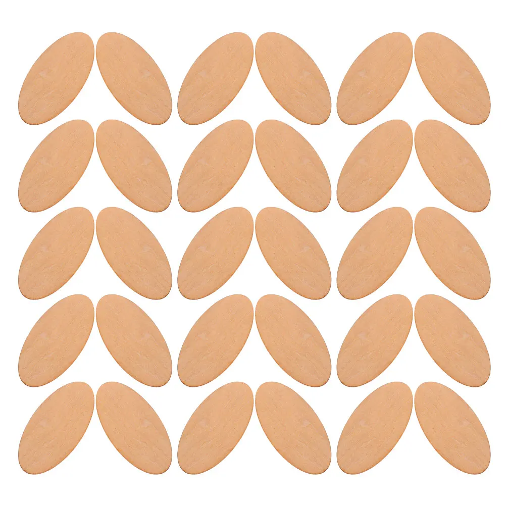 

30 PCS Oval Wood Chips Cutouts Unfinished Shaped Shapes Unpainted Wedding Slices Ornaments Crafts